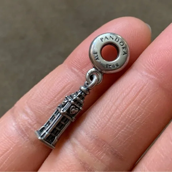 Retired Pandora Big Ben United Kingdom National Icon Bead Charm Sterling Silver - Picture 8 of 13